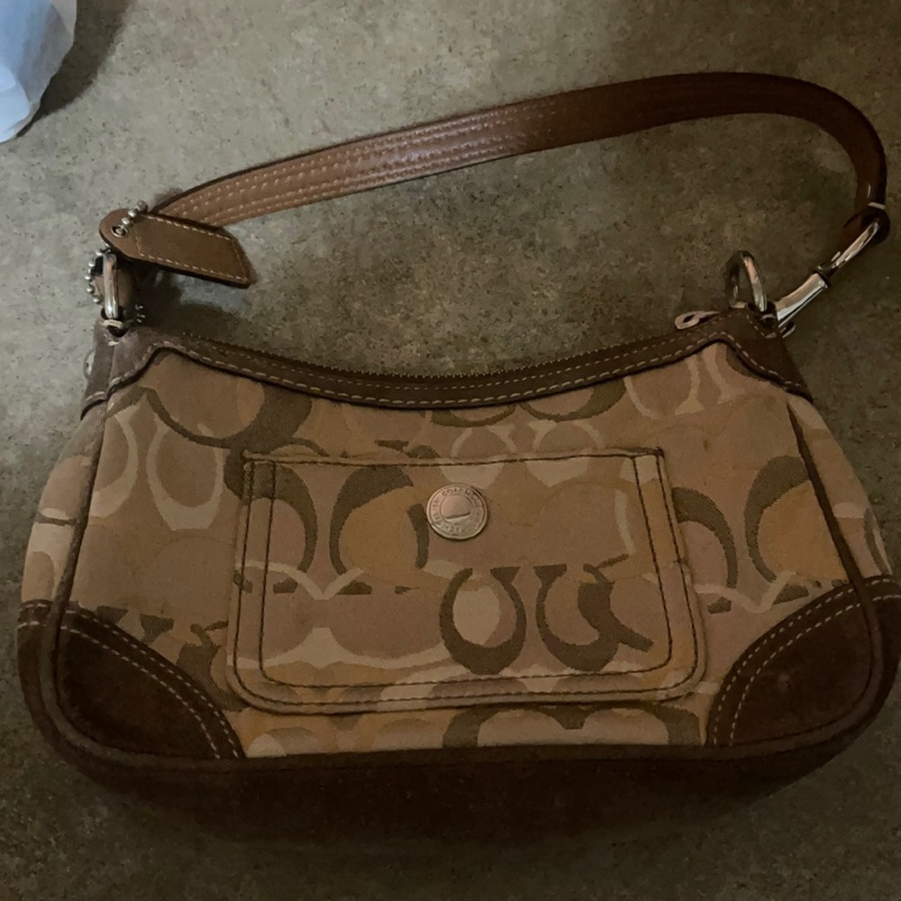 Small brown logo Coach bag